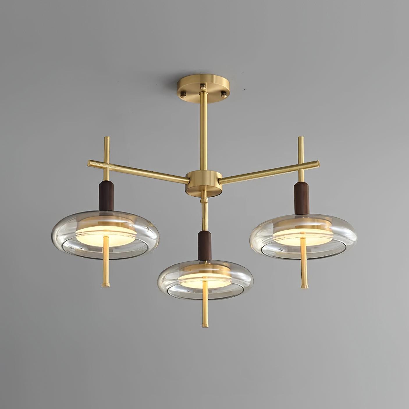 Redondo Lustra Lustre Laiton Verre LED Moderne - Neutralighting