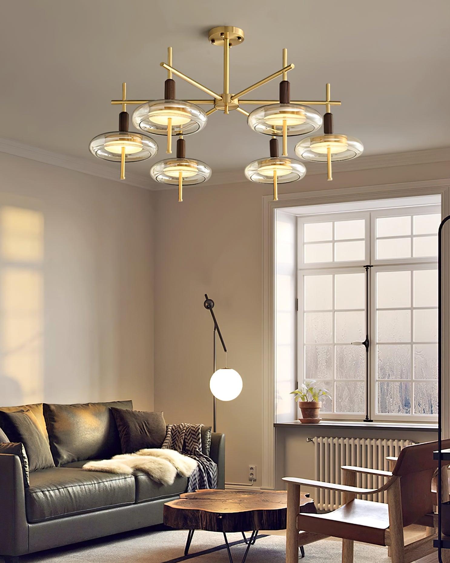 Redondo Lustra Lustre Laiton Verre LED Moderne - Neutralighting