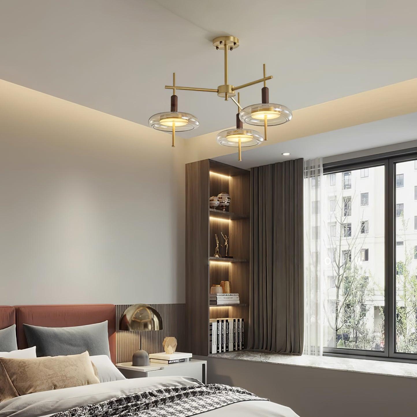 Redondo Lustra Lustre Laiton Verre LED Moderne - Neutralighting