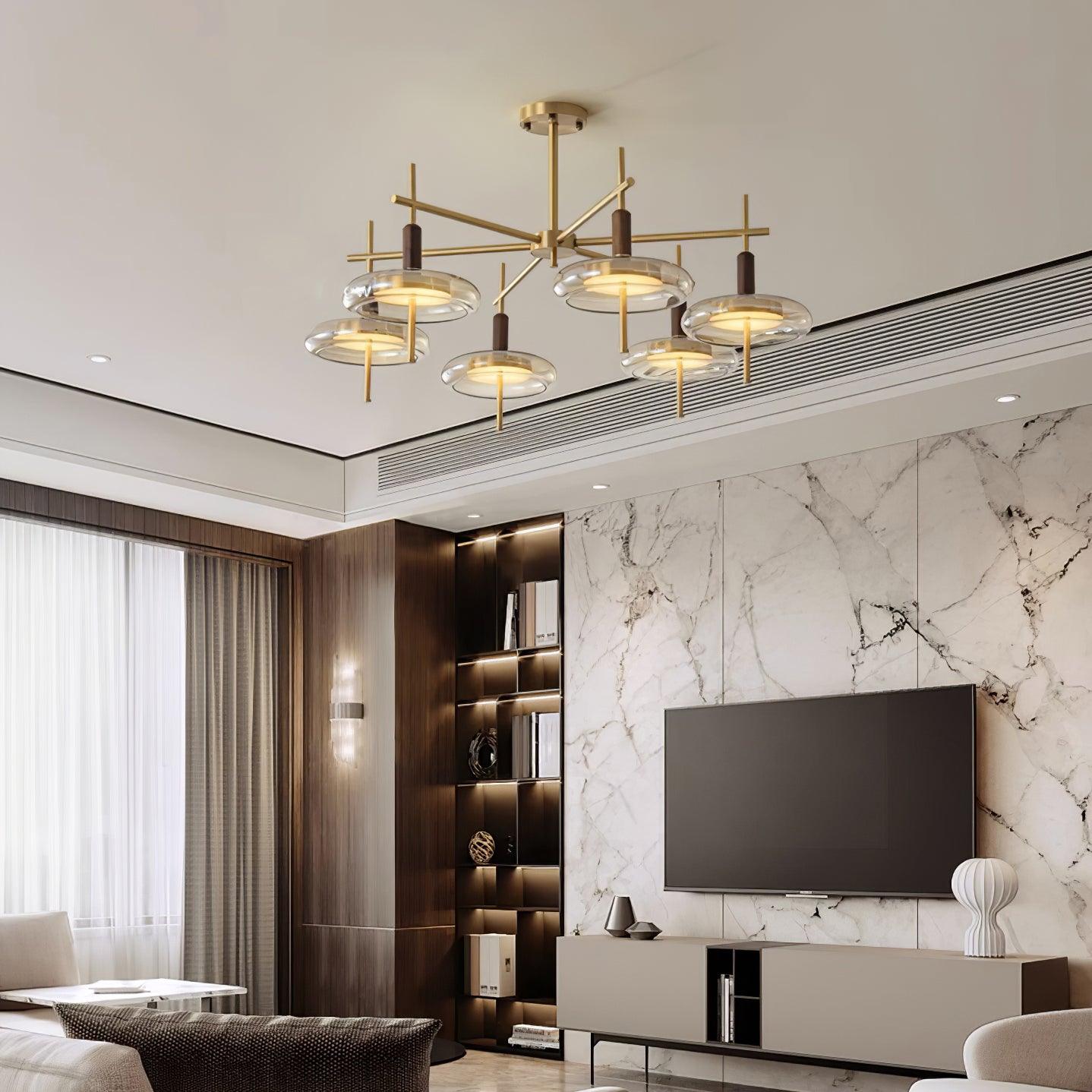 Redondo Lustra Lustre Laiton Verre LED Moderne - Neutralighting