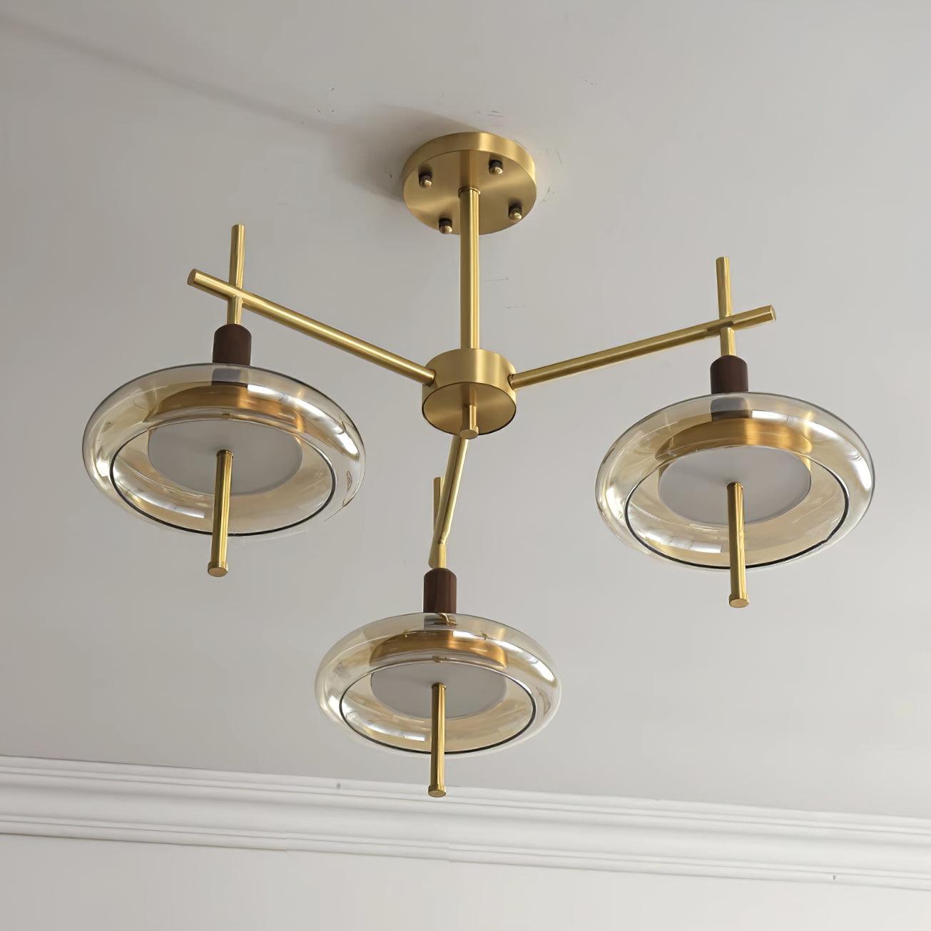 Redondo Lustra Lustre Laiton Verre LED Moderne - Neutralighting