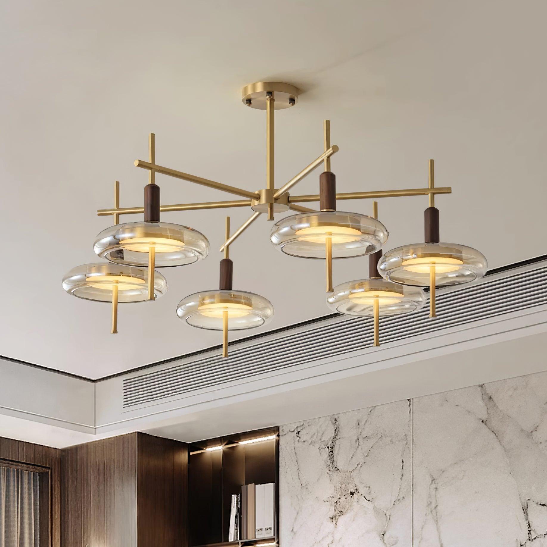 Redondo Lustra Lustre Laiton Verre LED Moderne - Neutralighting