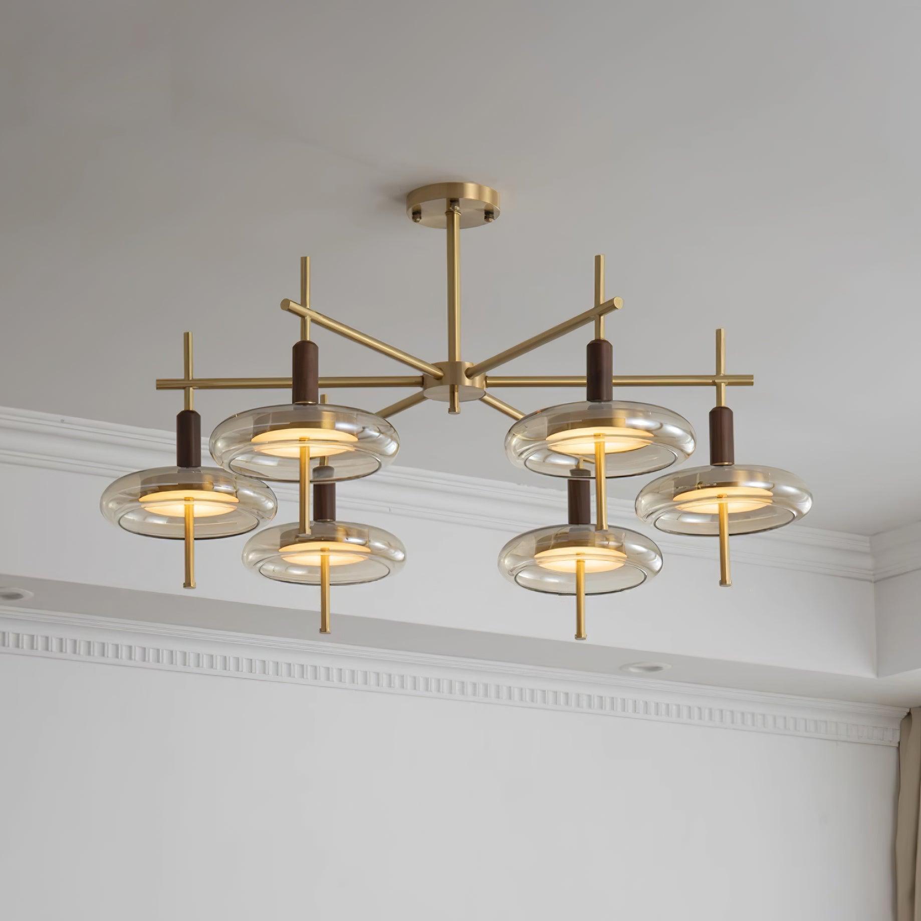 Redondo Lustra Lustre Laiton Verre LED Moderne - Neutralighting