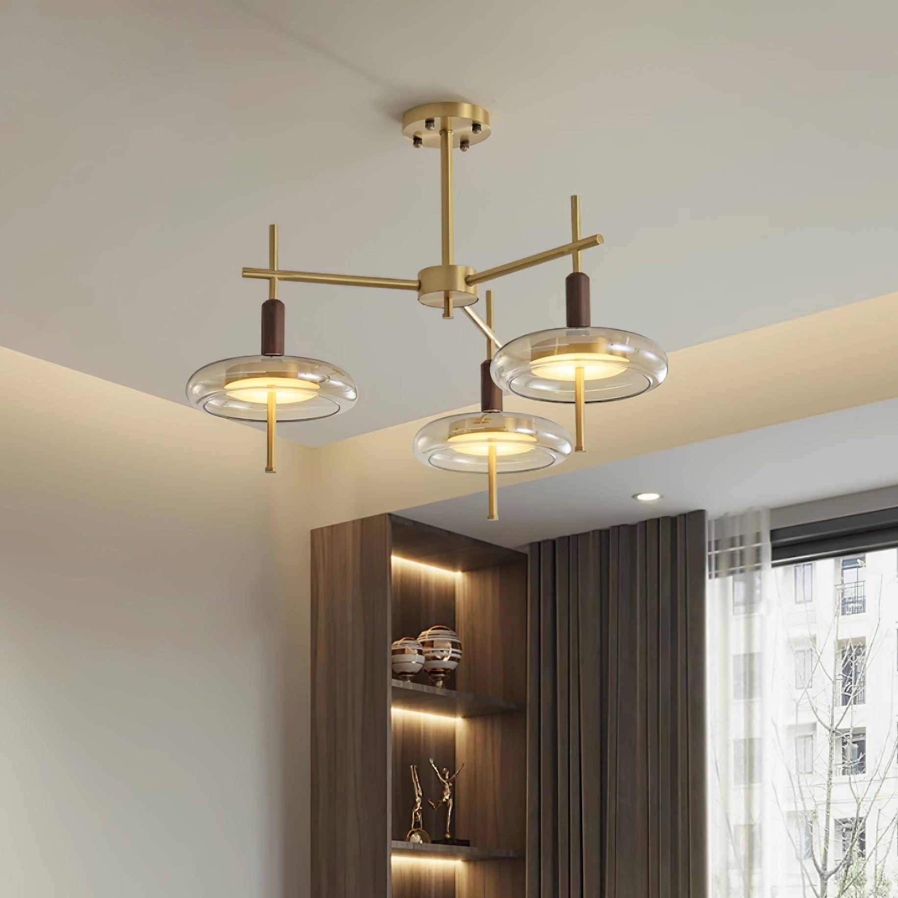 Redondo Lustra Lustre Laiton Verre LED Moderne - Neutralighting