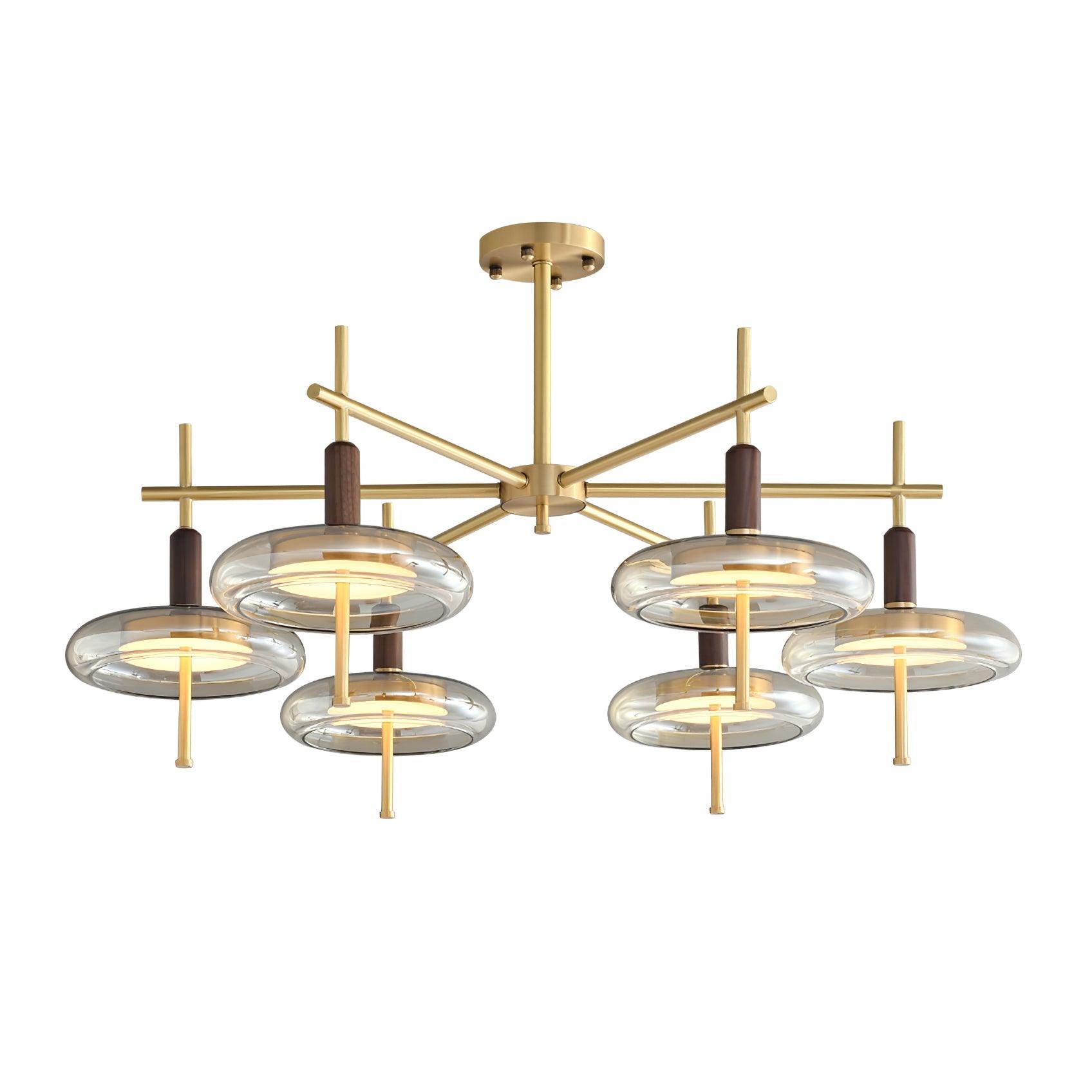 Redondo Lustra Lustre Laiton Verre LED Moderne - Neutralighting