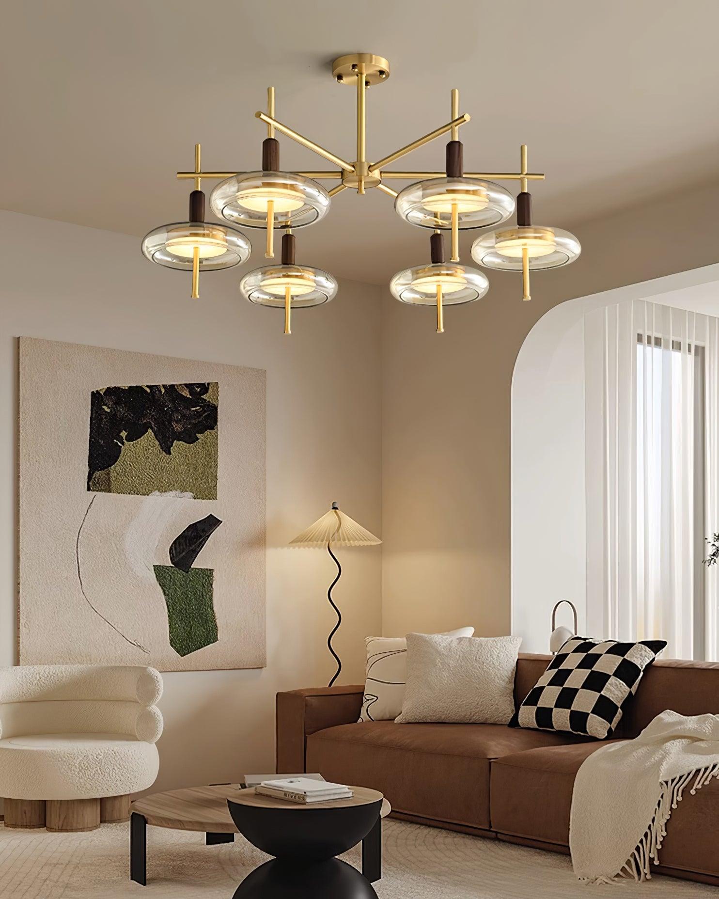 Redondo Lustra Lustre Laiton Verre LED Moderne - Neutralighting