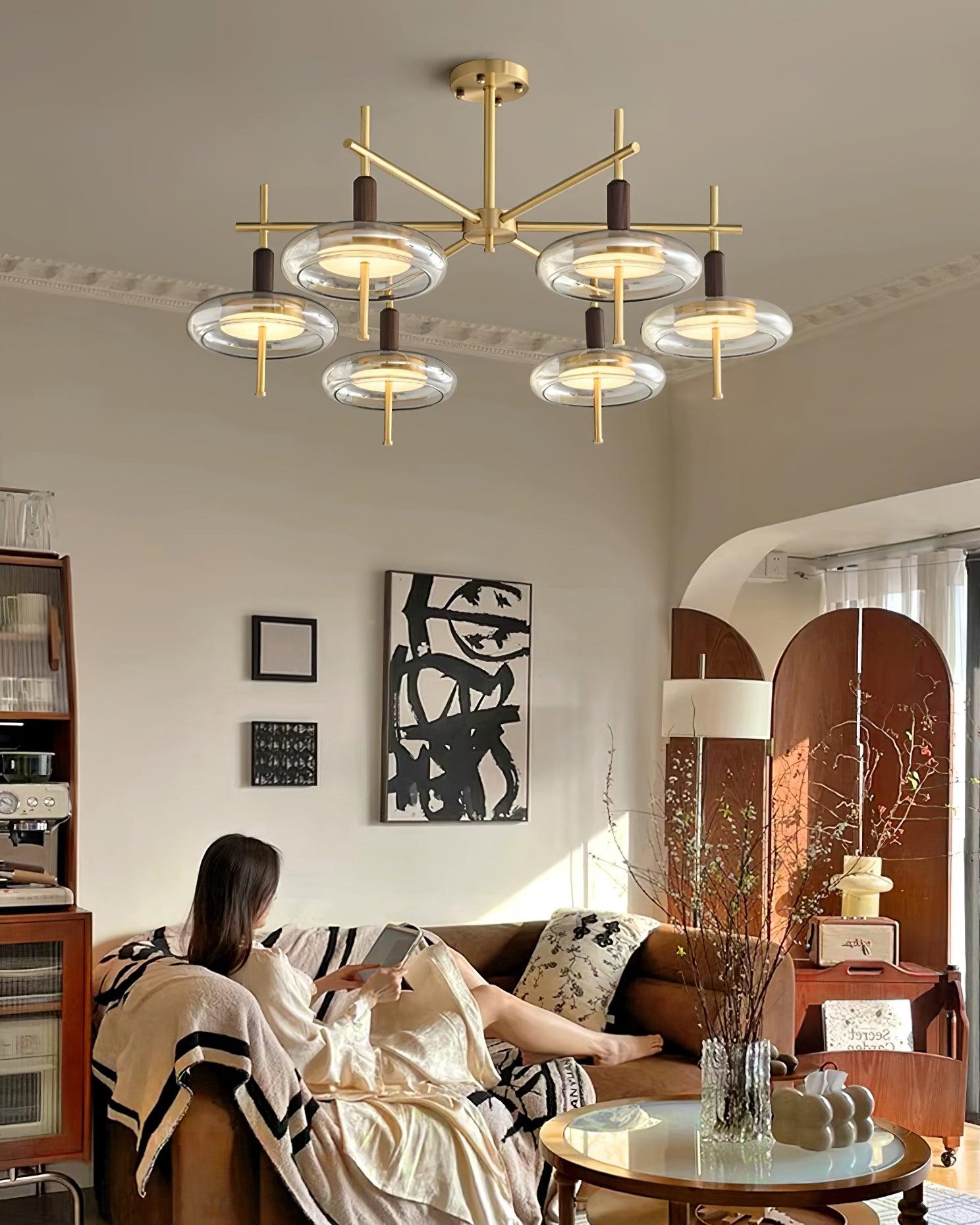 Redondo Lustra Lustre Laiton Verre LED Moderne - Neutralighting