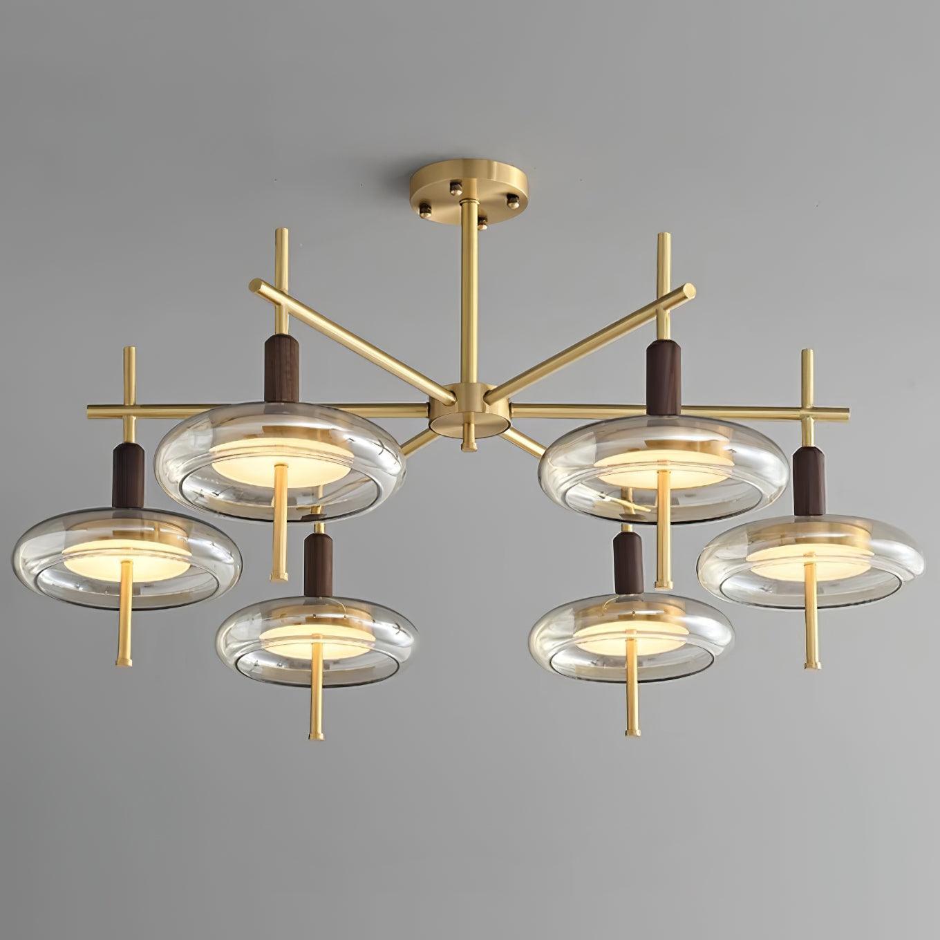Redondo Lustra Lustre Laiton Verre LED Moderne - Neutralighting