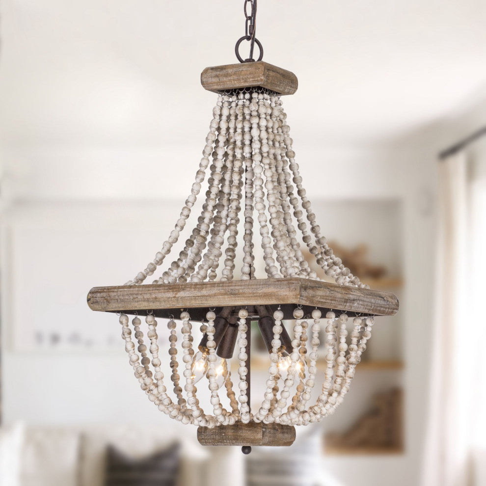 Aursorir Postmodern Luxury Wooden Metal Chandelier - Lamp Copper