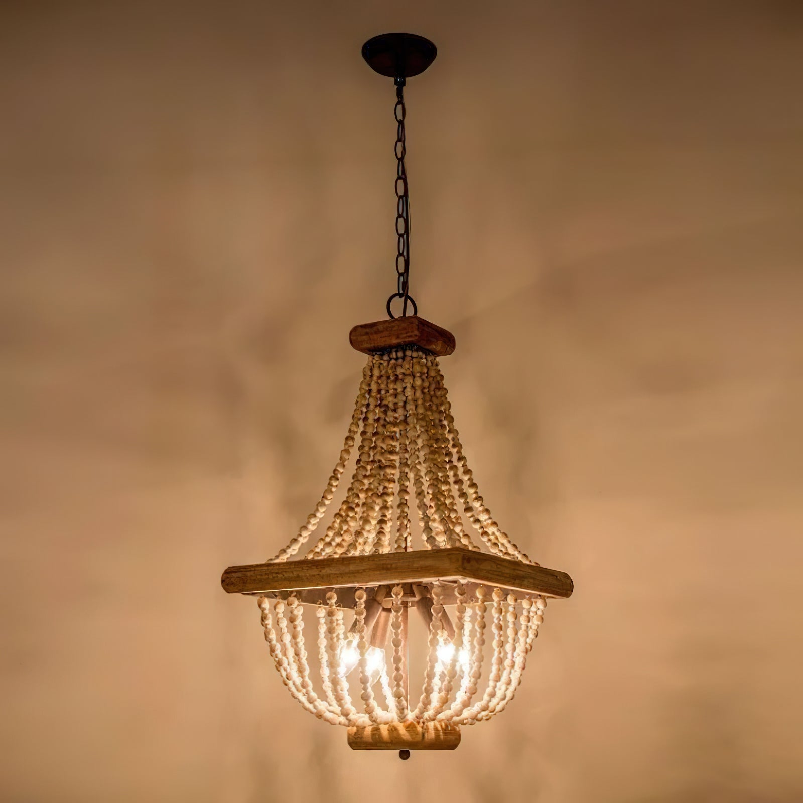 Aursorir Postmodern Luxury Wooden Metal Chandelier - Lamp Copper