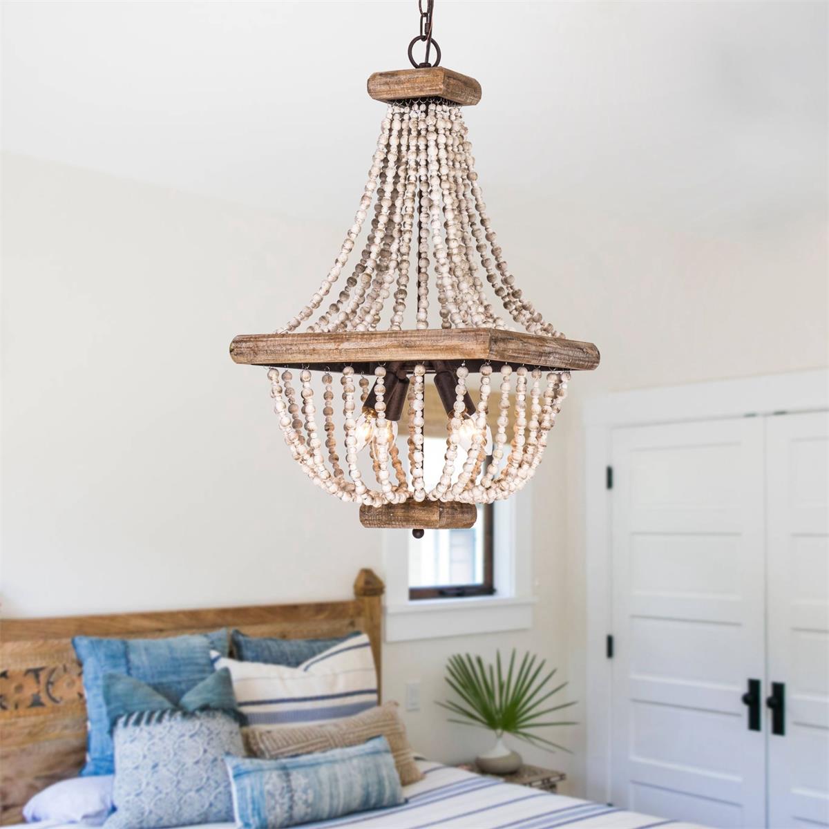 Aursorir Postmodern Luxury Wooden Metal Chandelier - Lamp Copper