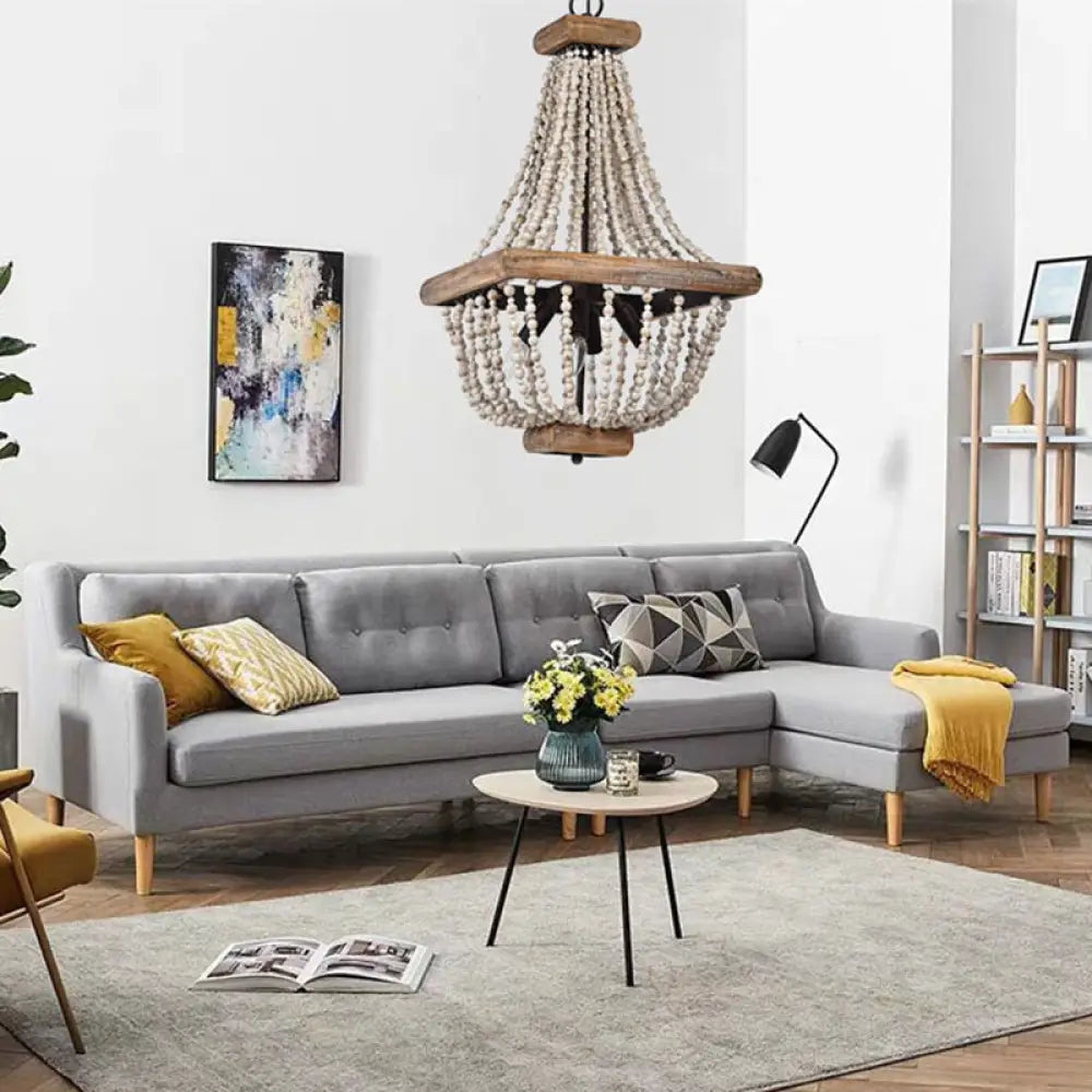 Aursorir Postmodern Luxury Wooden Metal Chandelier - Lamp Copper