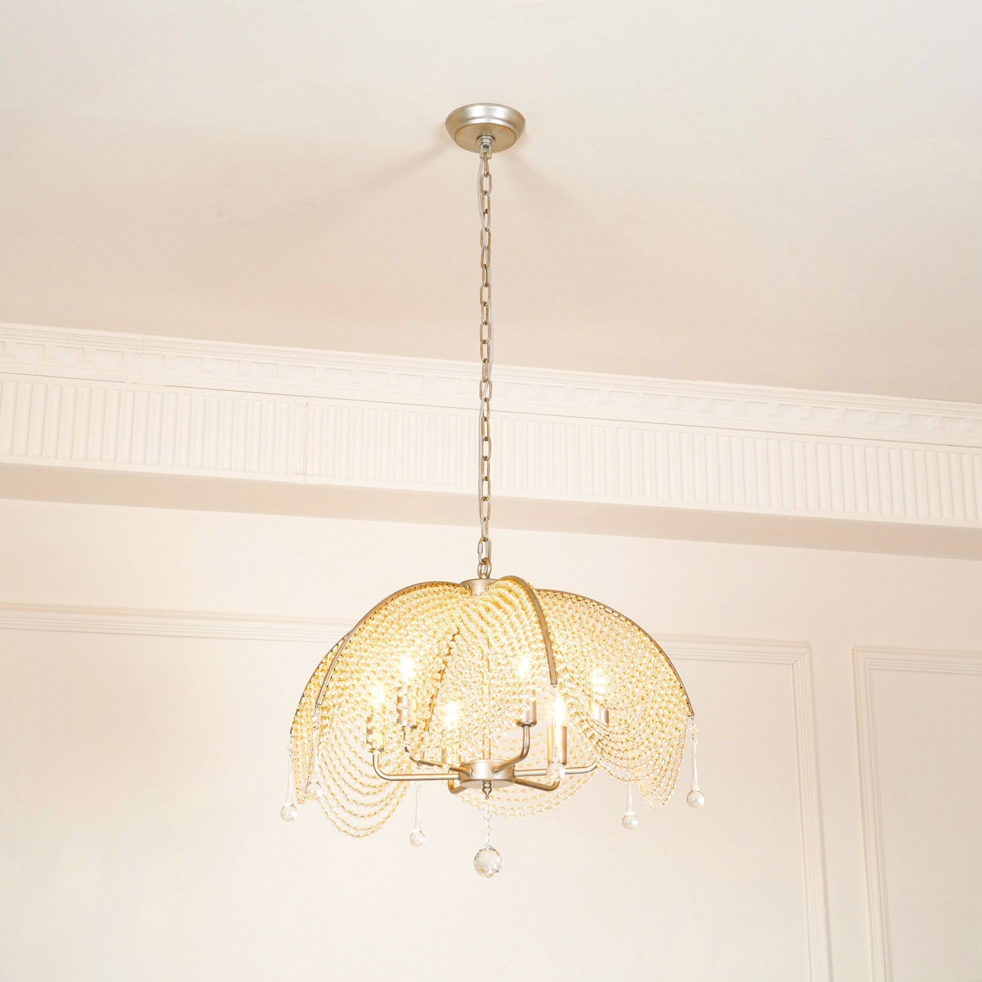 Ulsilus Elegance Style Beads Crystal Chandelier - Lamp Copper