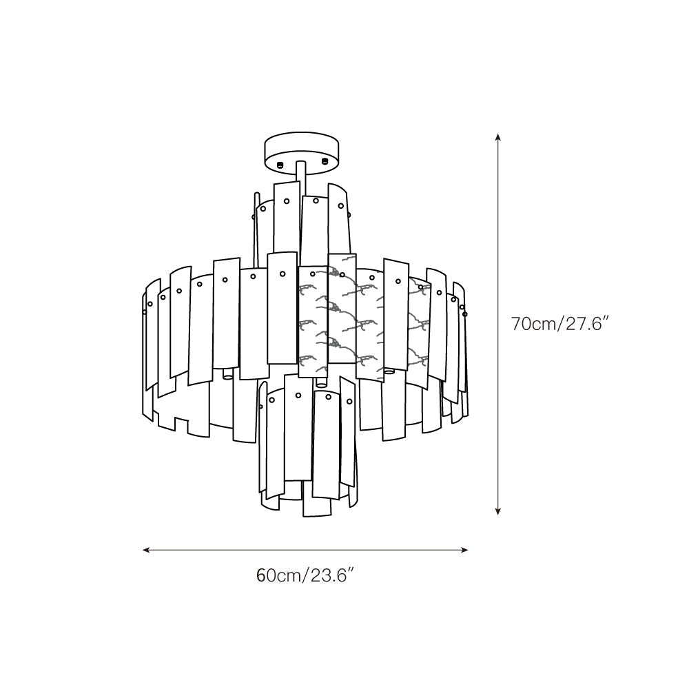 Zosolia Lustre Postmoderne Luxe Laiton Alabastre - Neutralighting