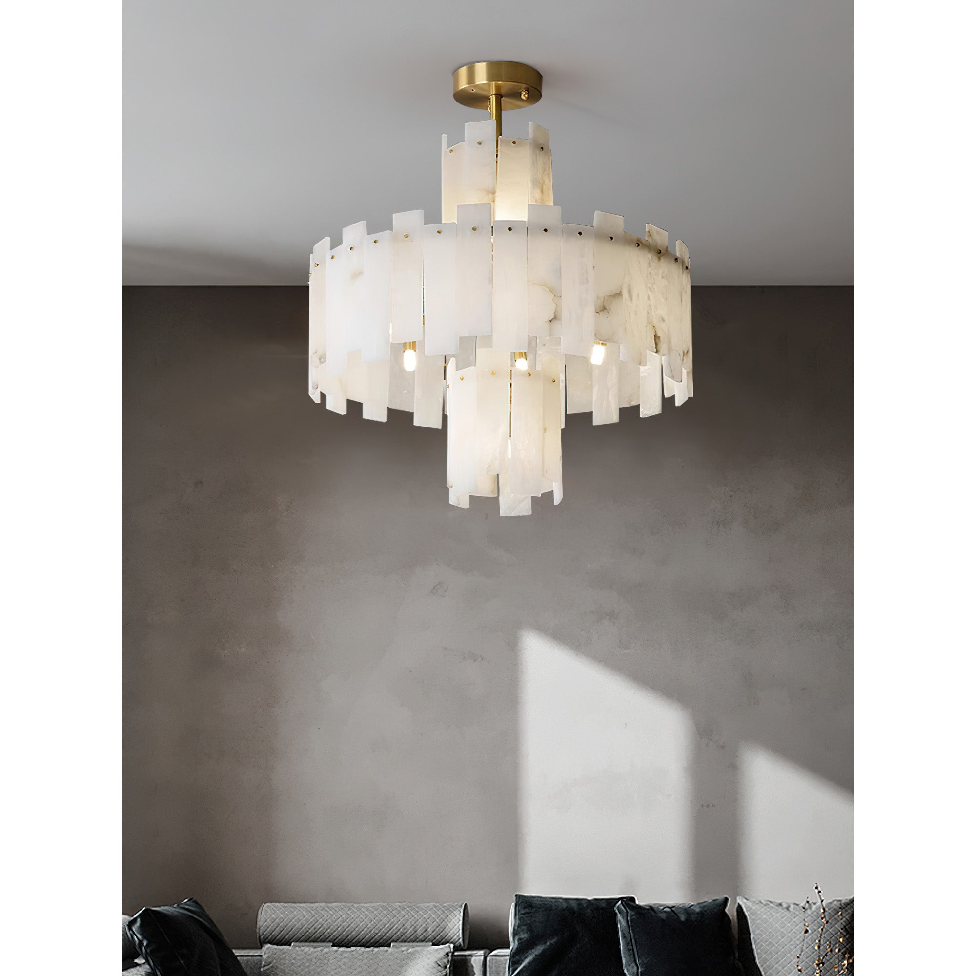 Zosolia Lustre Postmoderne Luxe Laiton Alabastre - Neutralighting