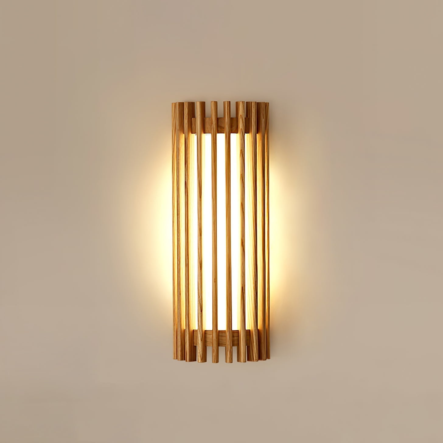 Veyno Lampe murale à lattes en bois - Neutralighting