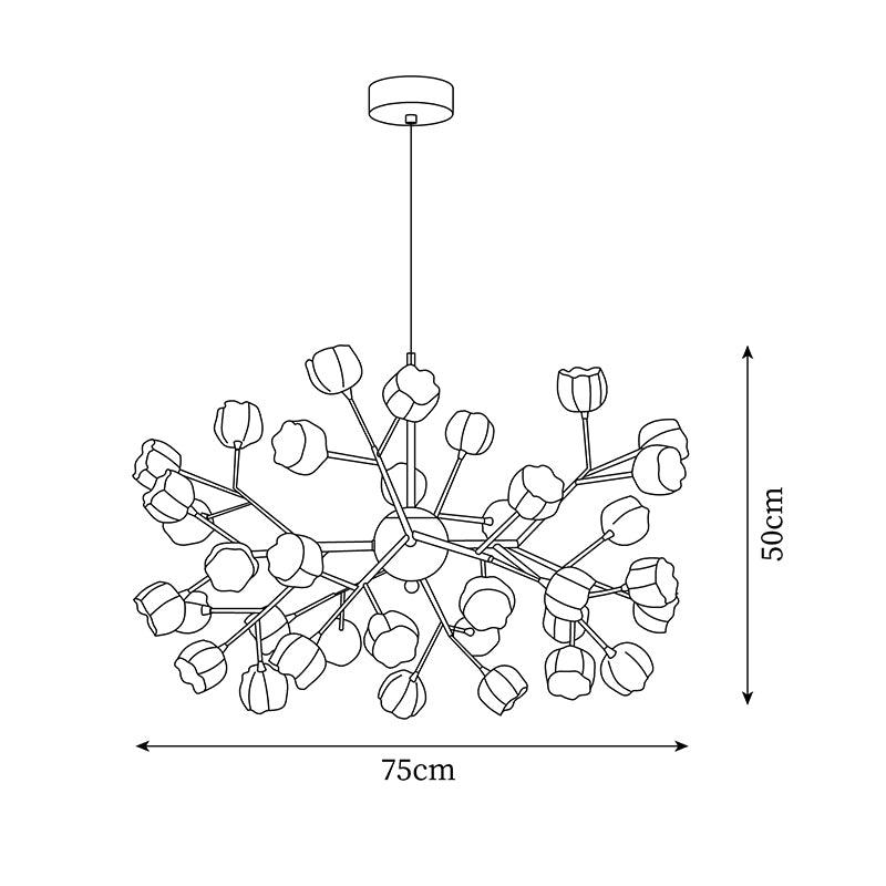 Elora Chandelier Élégant Fleurs Blanches - Neutralighting