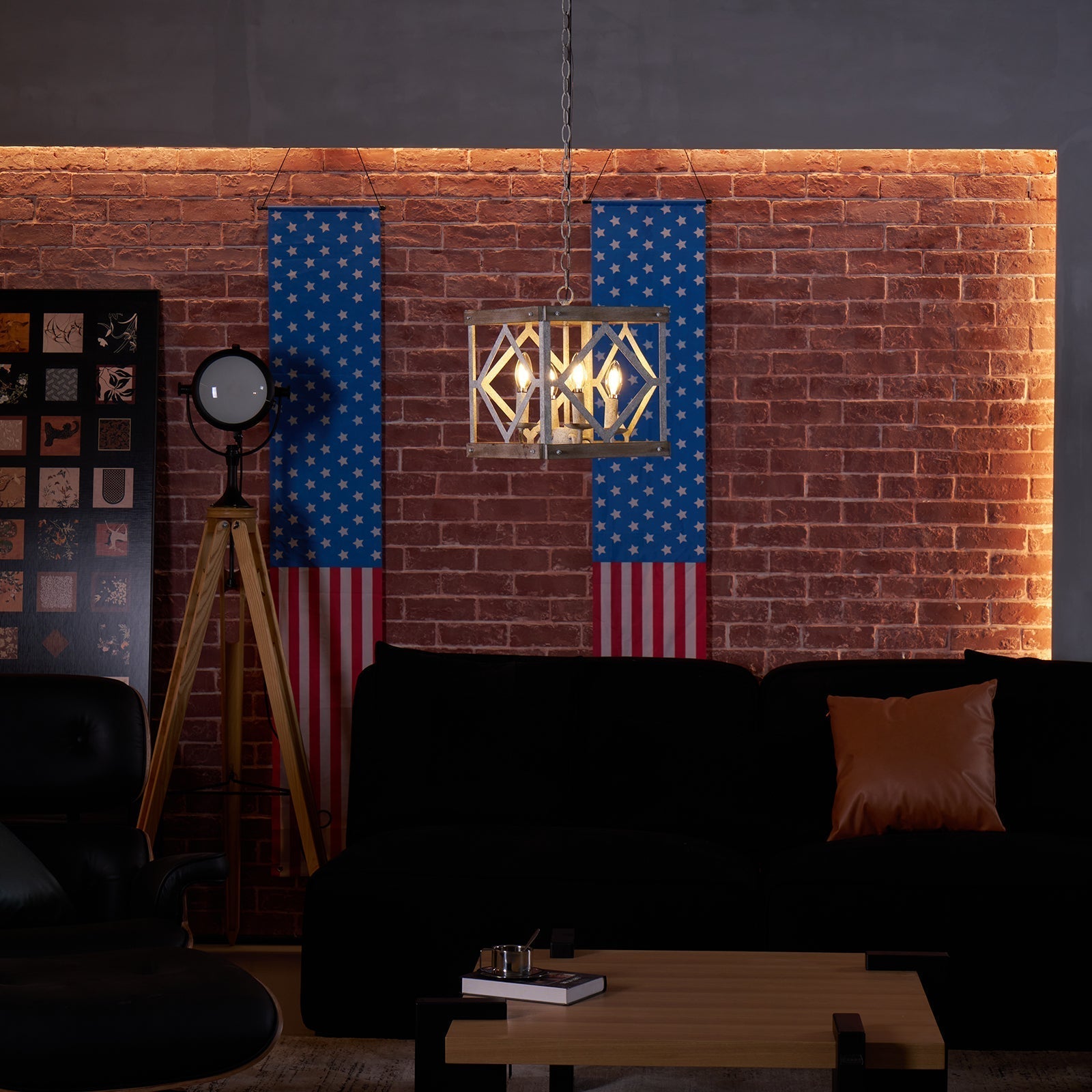 Zelaeora Suspension Métal Bois Créativité Individuelle 4 Lumières - Neutralighting