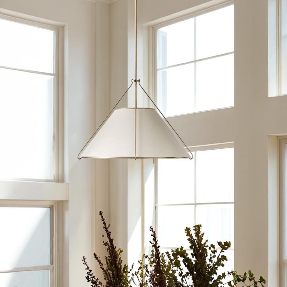 Voloraris Vintage Industrial Conical Fabric Pendant Lamp - Lamp Copper