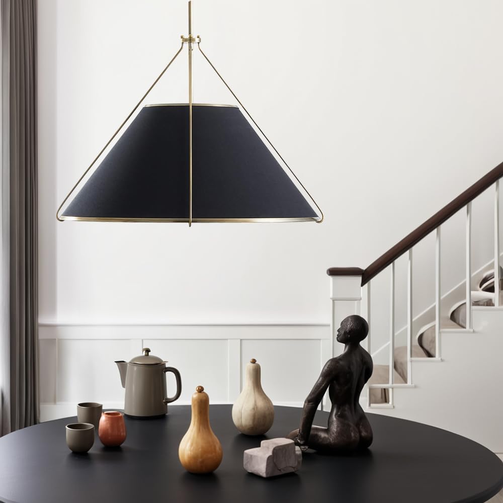 Voloraris Vintage Industrial Conical Fabric Pendant Lamp - Lamp Copper