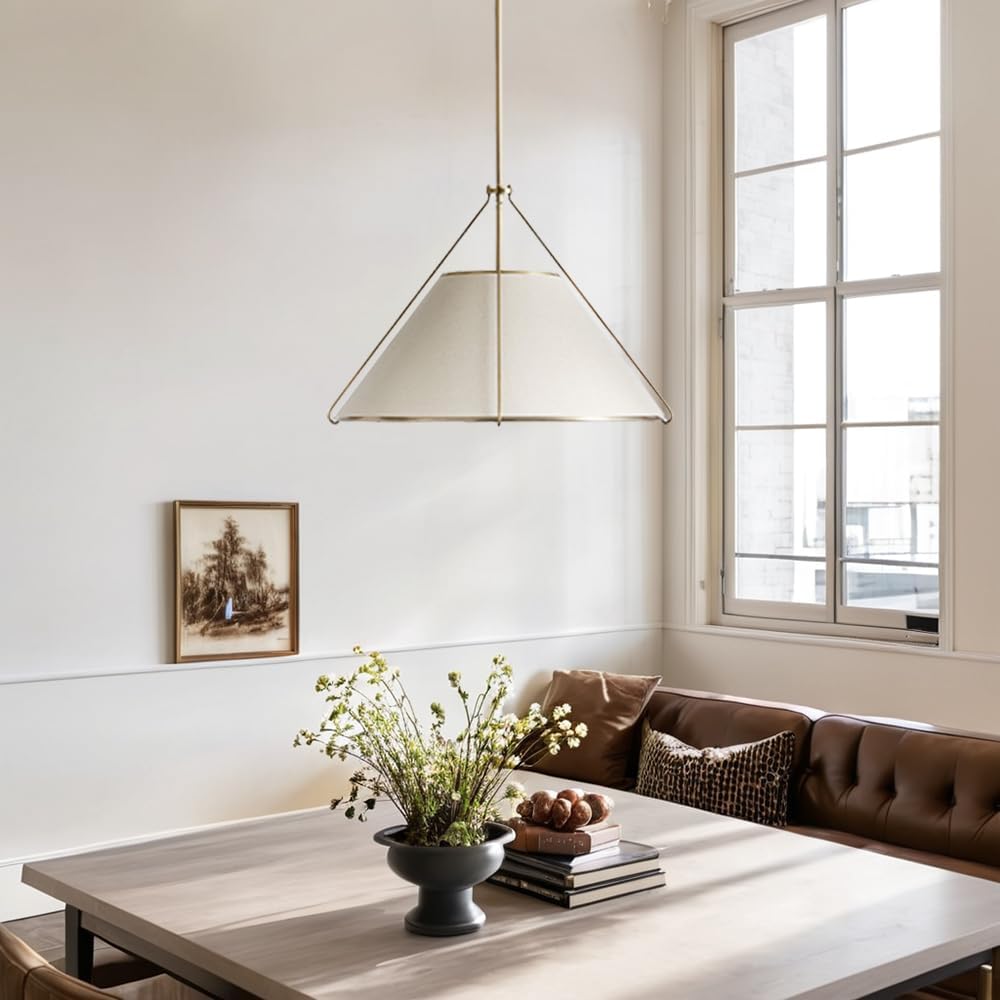 Voloraris Vintage Industrial Conical Fabric Pendant Lamp - Lamp Copper