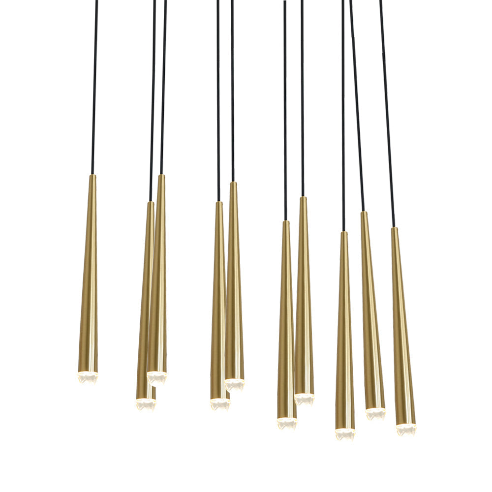 Aurance Lustre avec abat-jours en laiton poli et cristal Minimaliste - Neutralighting