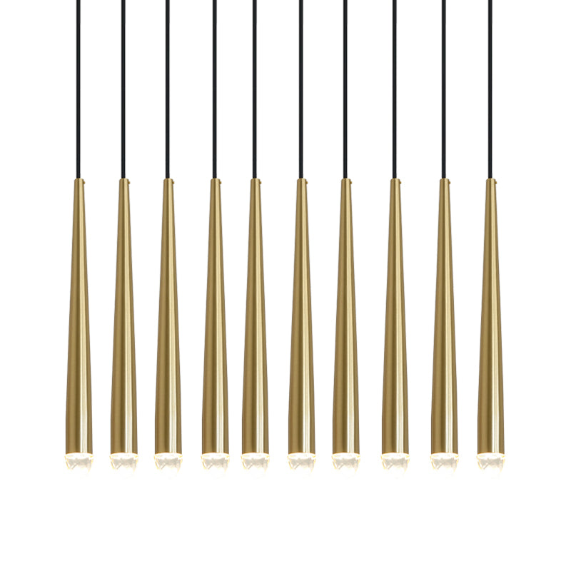 Aurance Lustre avec abat-jours en laiton poli et cristal Minimaliste - Neutralighting