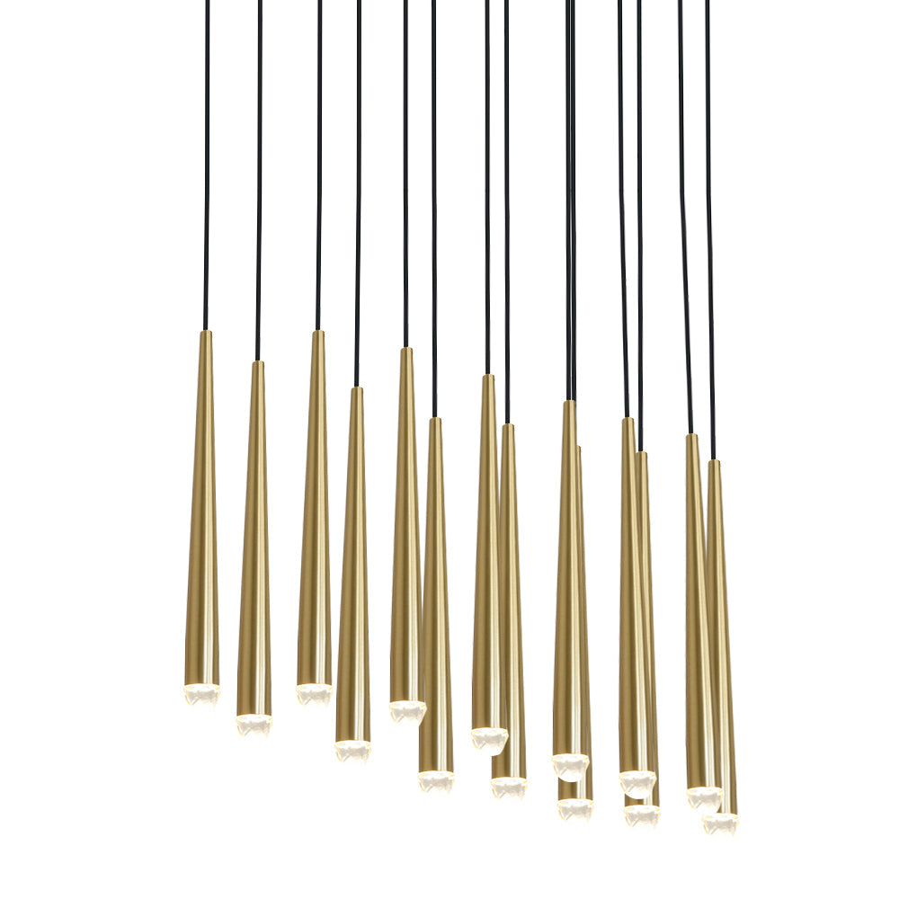 Aurance Lustre avec abat-jours en laiton poli et cristal Minimaliste - Neutralighting