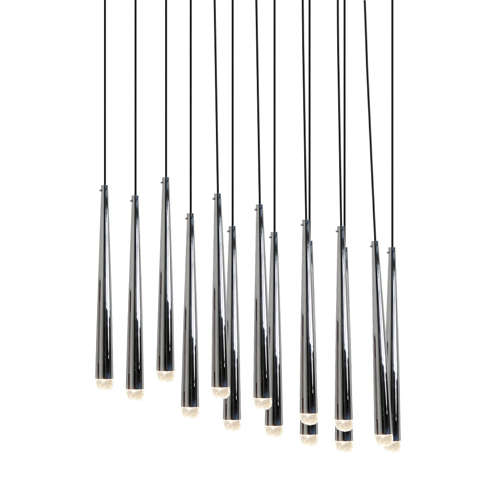 Aurance Lustre avec abat-jours en laiton poli et cristal Minimaliste - Neutralighting