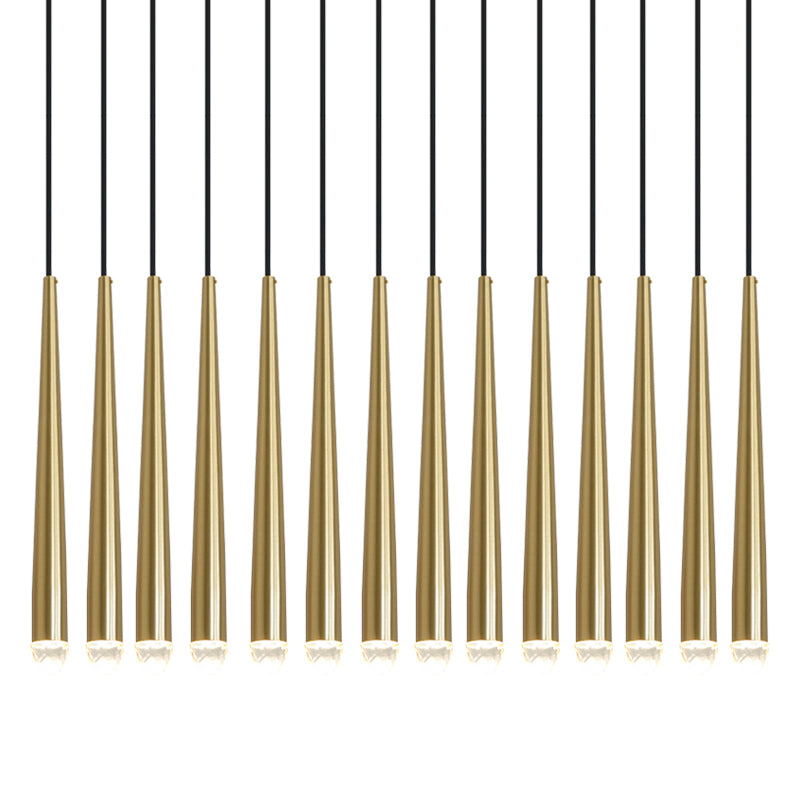 Aurance Lustre avec abat-jours en laiton poli et cristal Minimaliste - Neutralighting