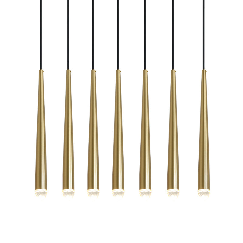 Aurance Lustre avec abat-jours en laiton poli et cristal Minimaliste - Neutralighting