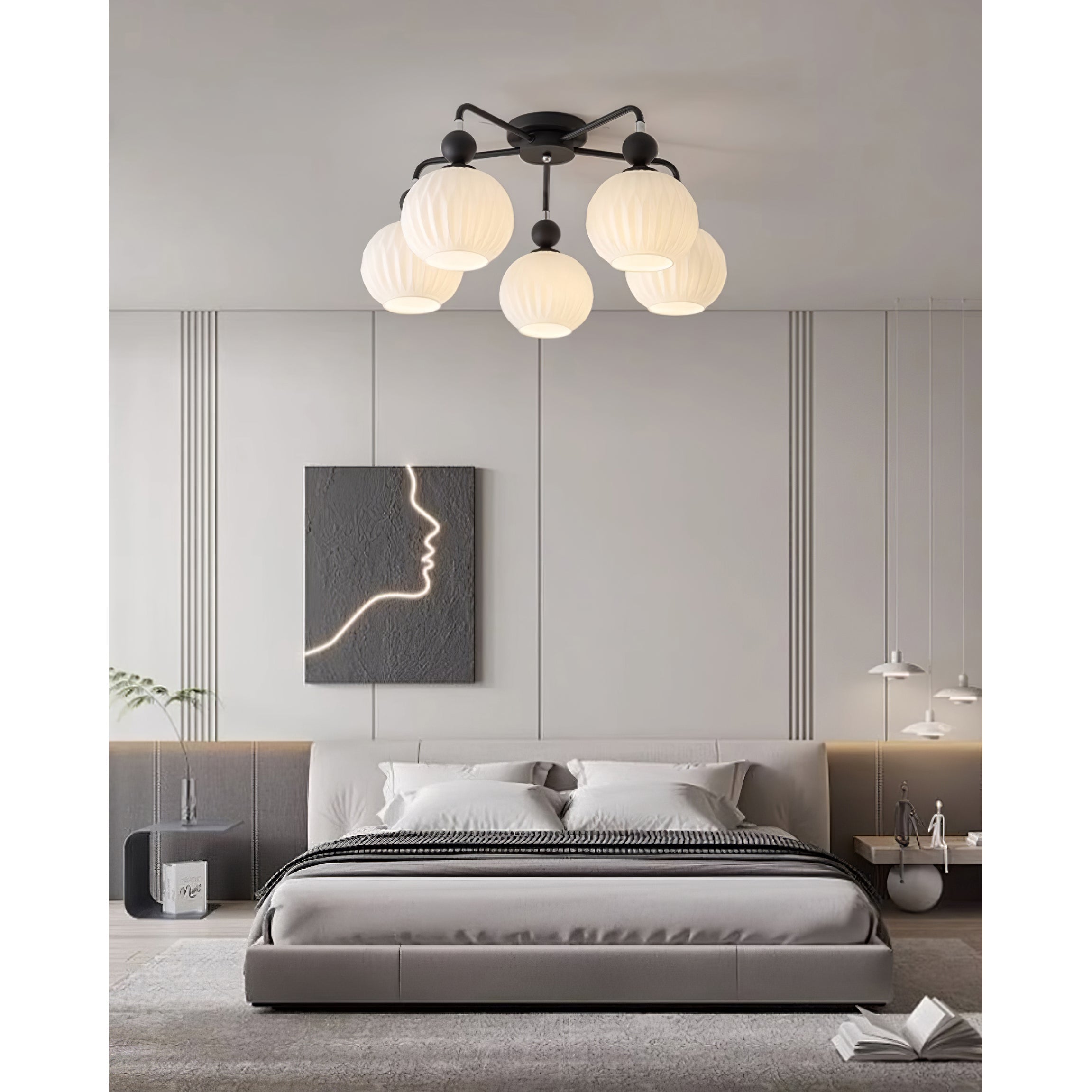 Elveneth Individual Creativity Metal Glass Ceiling Lamp - Lamp Copper