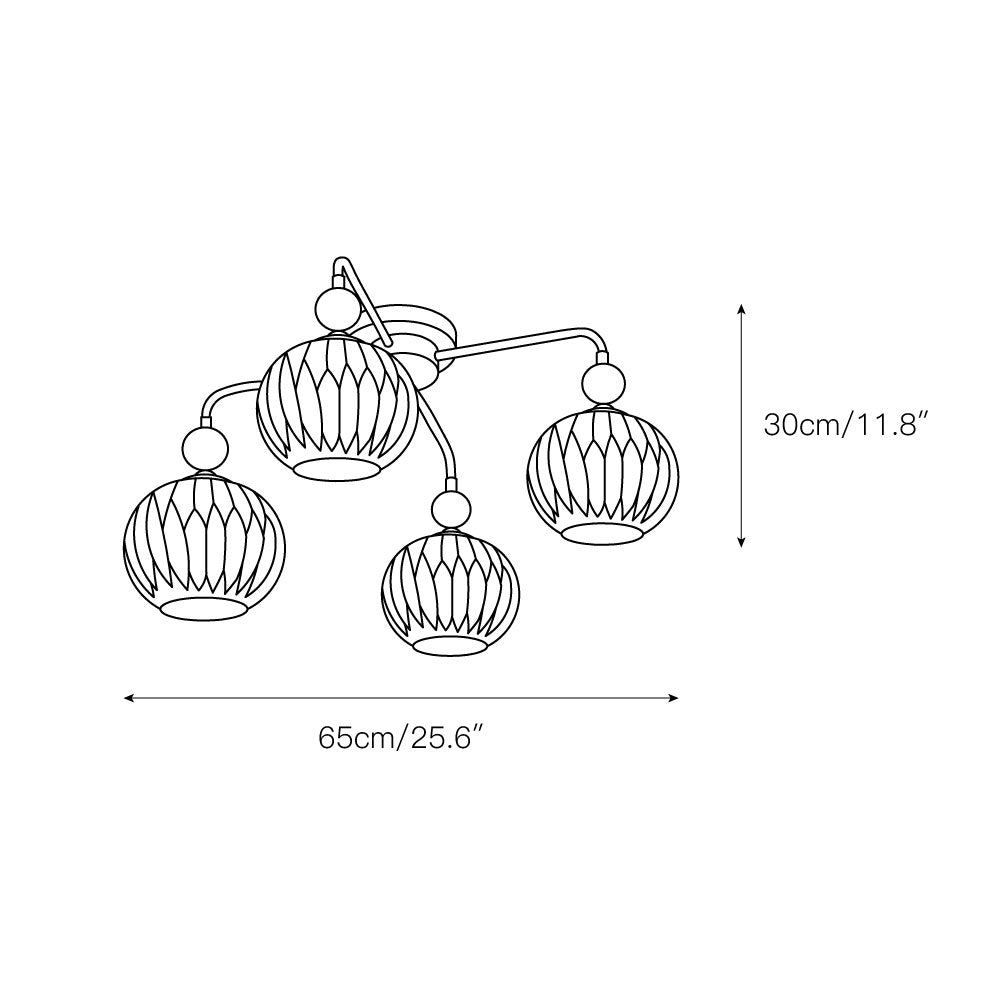 Elveneth Individual Creativity Metal Glass Ceiling Lamp - Lamp Copper