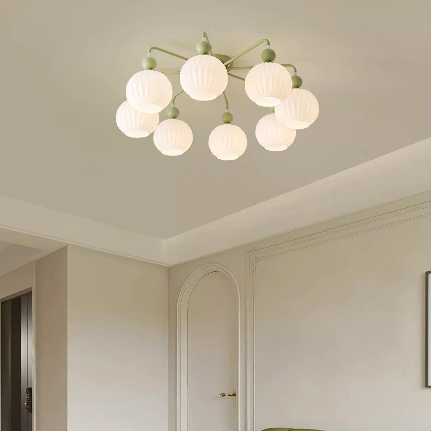 Tulip Plafonnier Blanc Fleur Verre Design