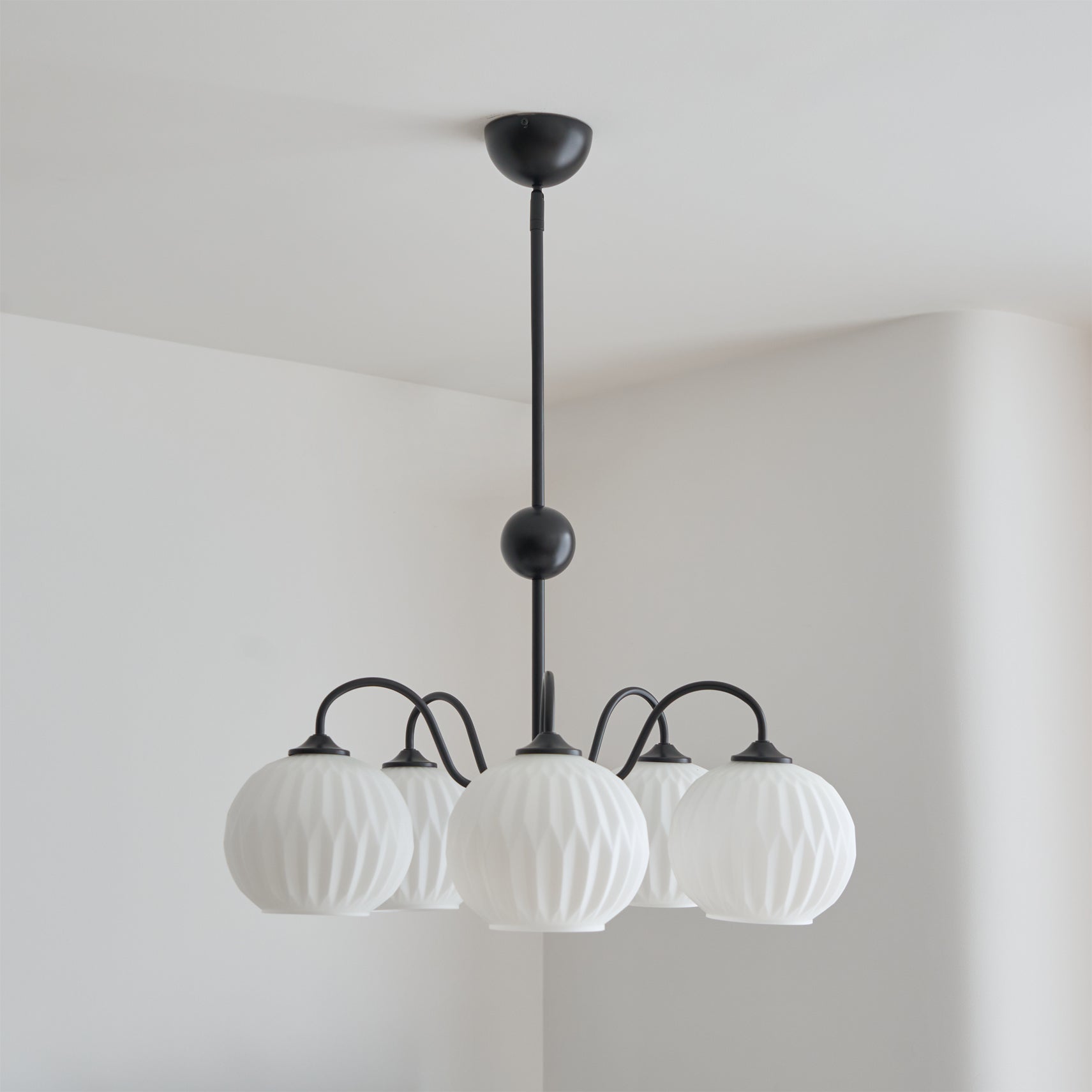 Lustra Chandelier Moderne à 8 Lumières en Verre Ridé Vert - Neutralighting