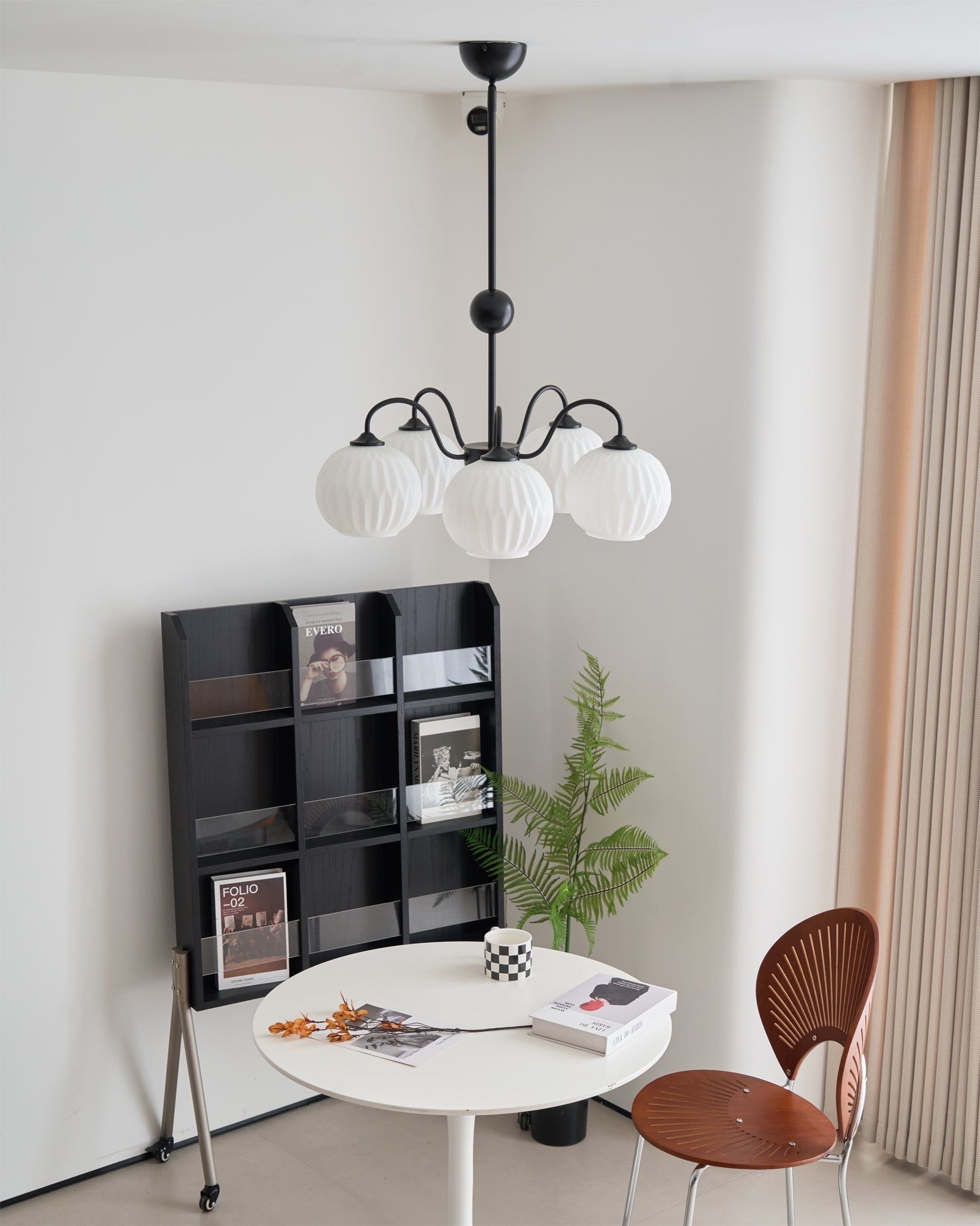 Lustra Chandelier Moderne à 8 Lumières en Verre Ridé Vert - Neutralighting