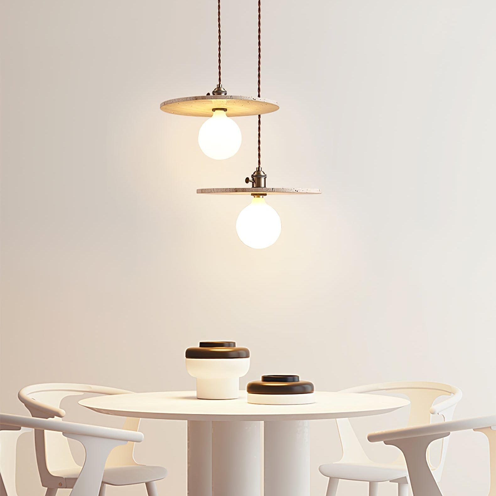 Nico Minimalist Travertine Pendant Light - Neutralighting