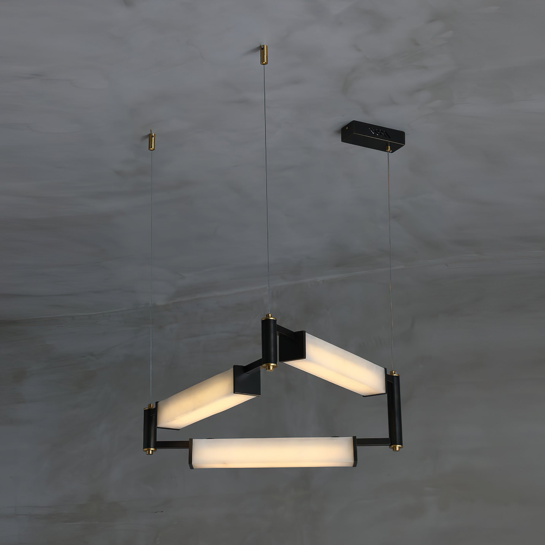 Arsorara Modern Minimalist Brass Alabaster Chandelier - Lamp Copper