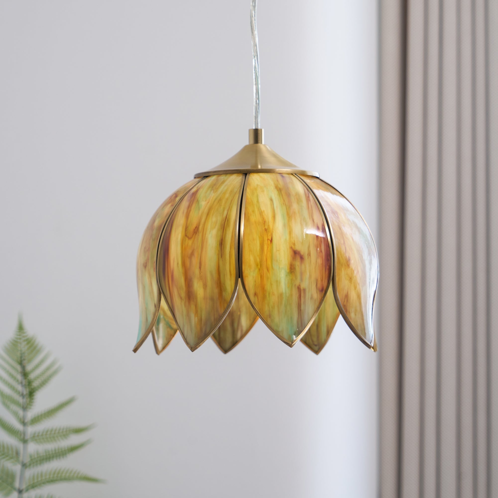 Eraeora Vintage Retro Metal Glass Pendant Lamp - Lamp Copper