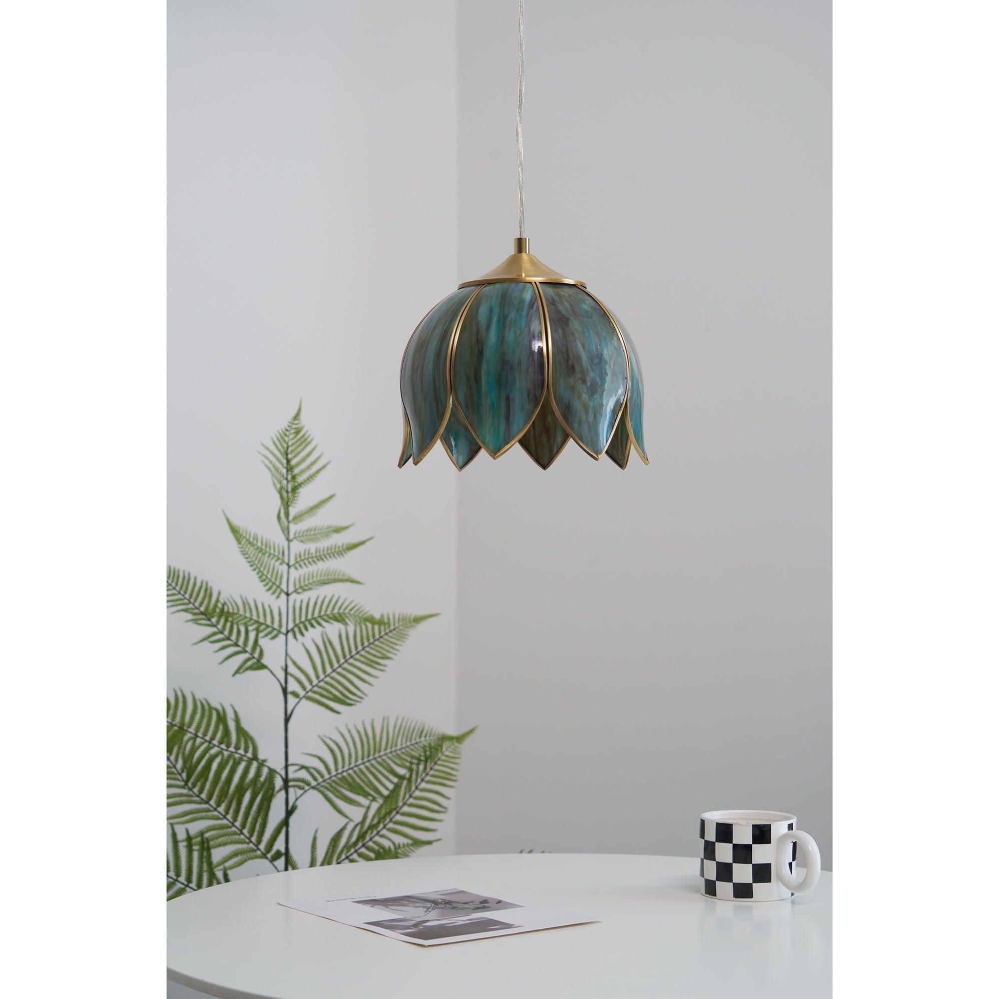 Eraeora Vintage Retro Metal Glass Pendant Lamp - Lamp Copper