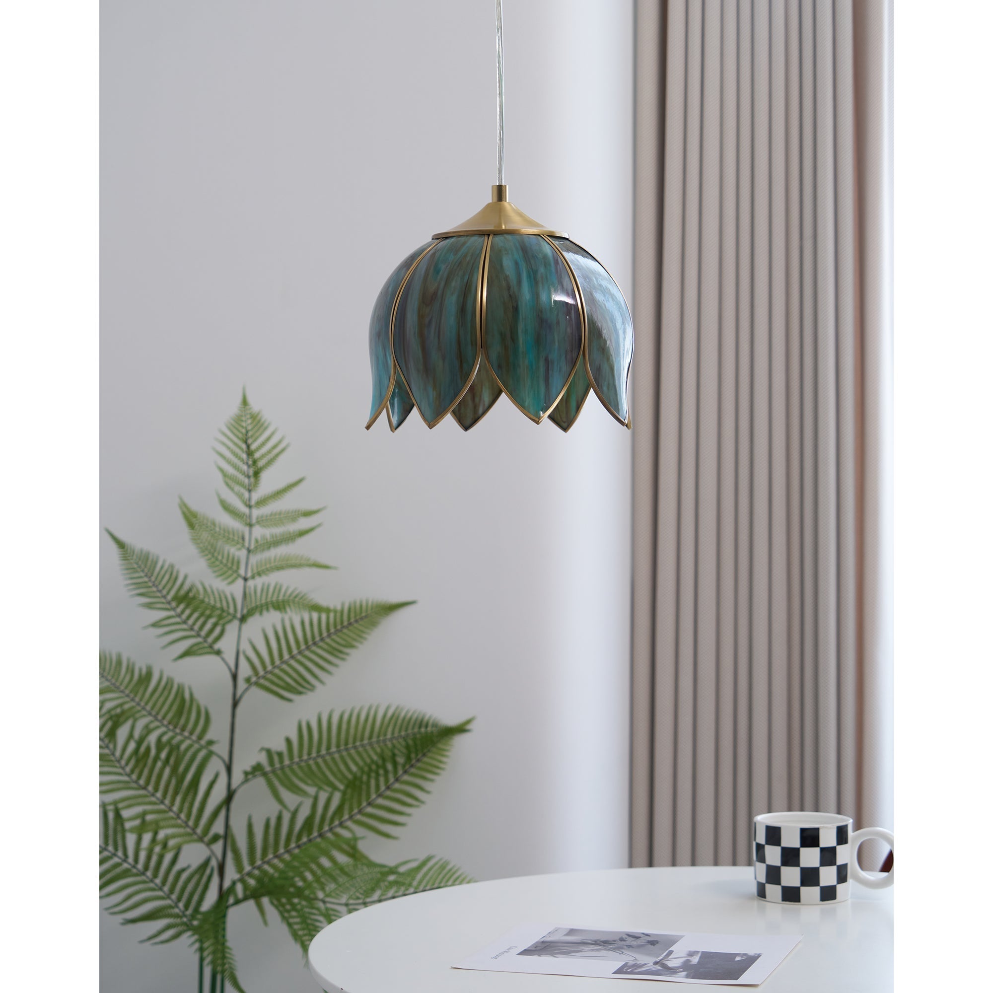 Eraeora Vintage Retro Metal Glass Pendant Lamp - Lamp Copper