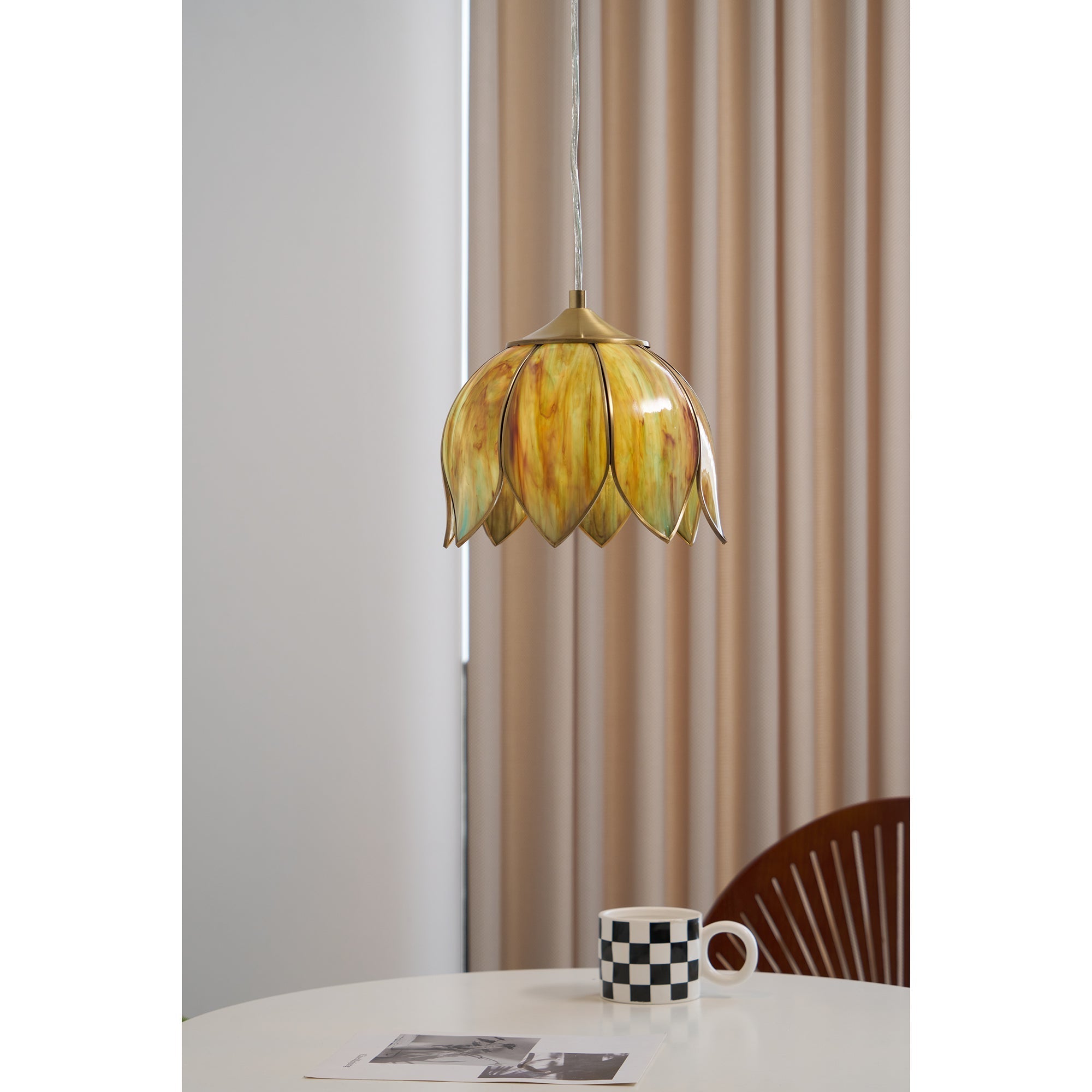 Eraeora Vintage Retro Metal Glass Pendant Lamp - Lamp Copper