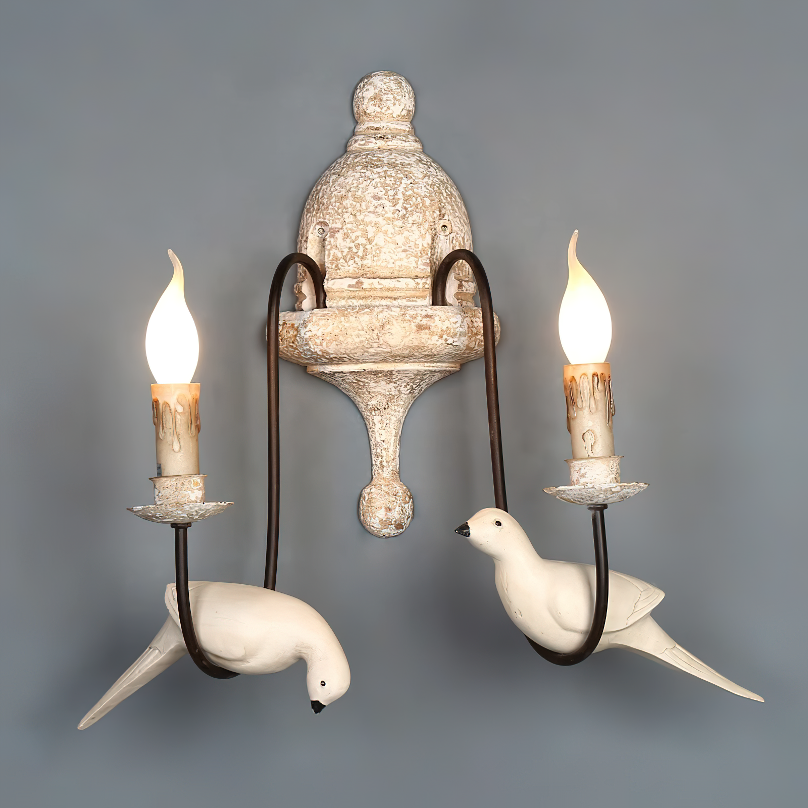 Syraean Vintage Retro Bird Metal Wooden Wall Lamp - Lamp Copper