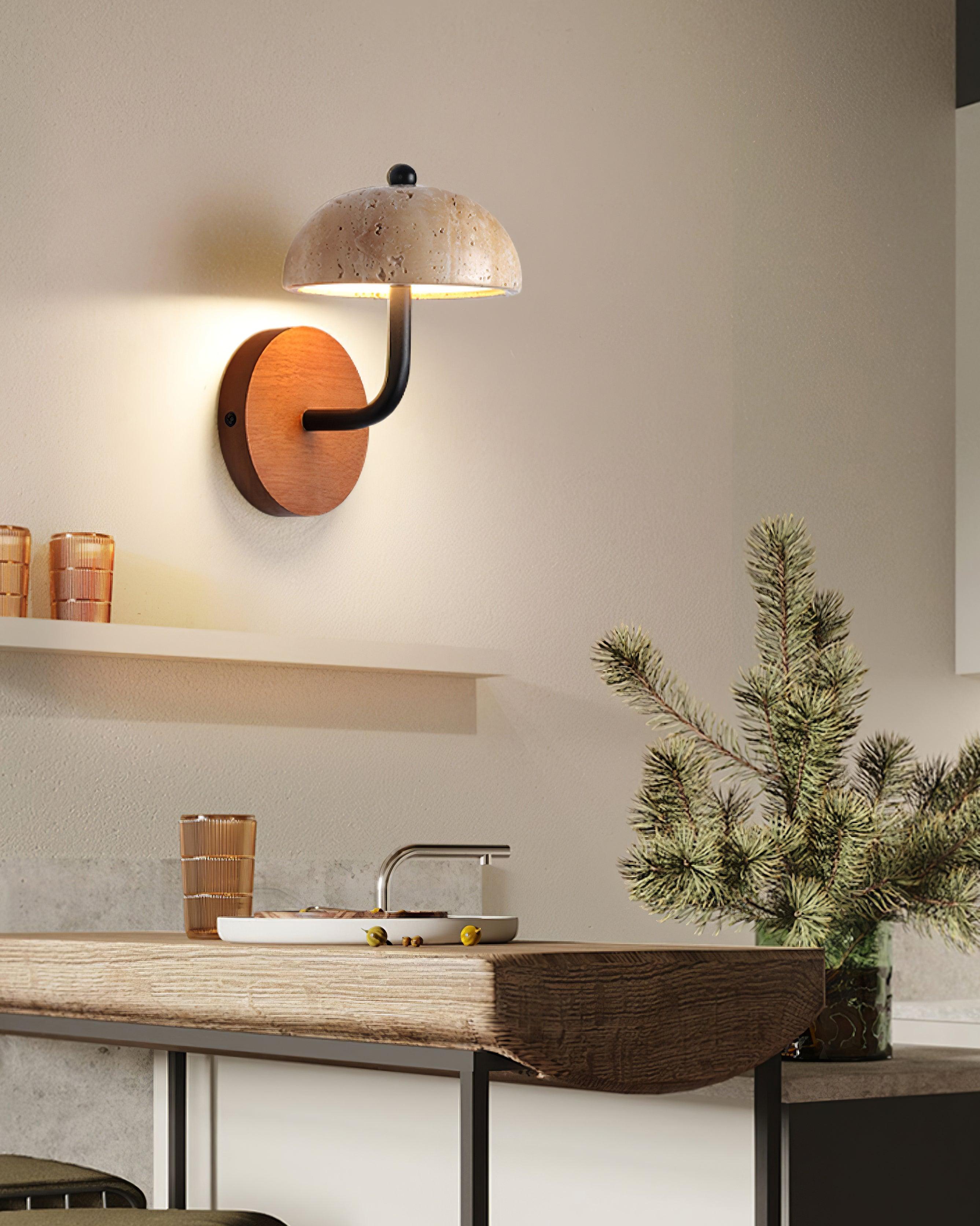 Solaro Applique Murale Travertin Abat-jour Demi-Dôme - Neutralighting