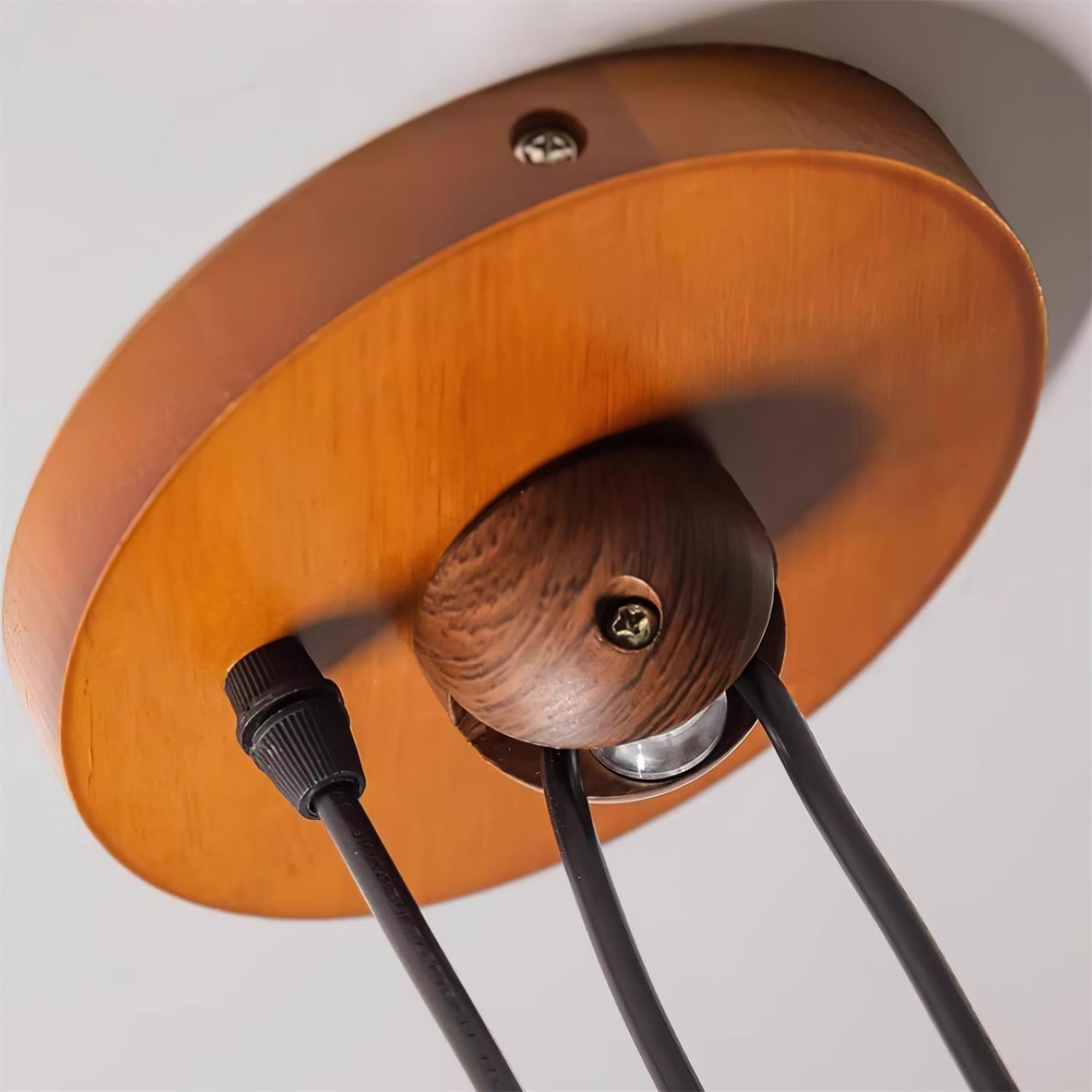Revi Suspension Lampe Bois Tissu Festonné Réglable - Neutralighting