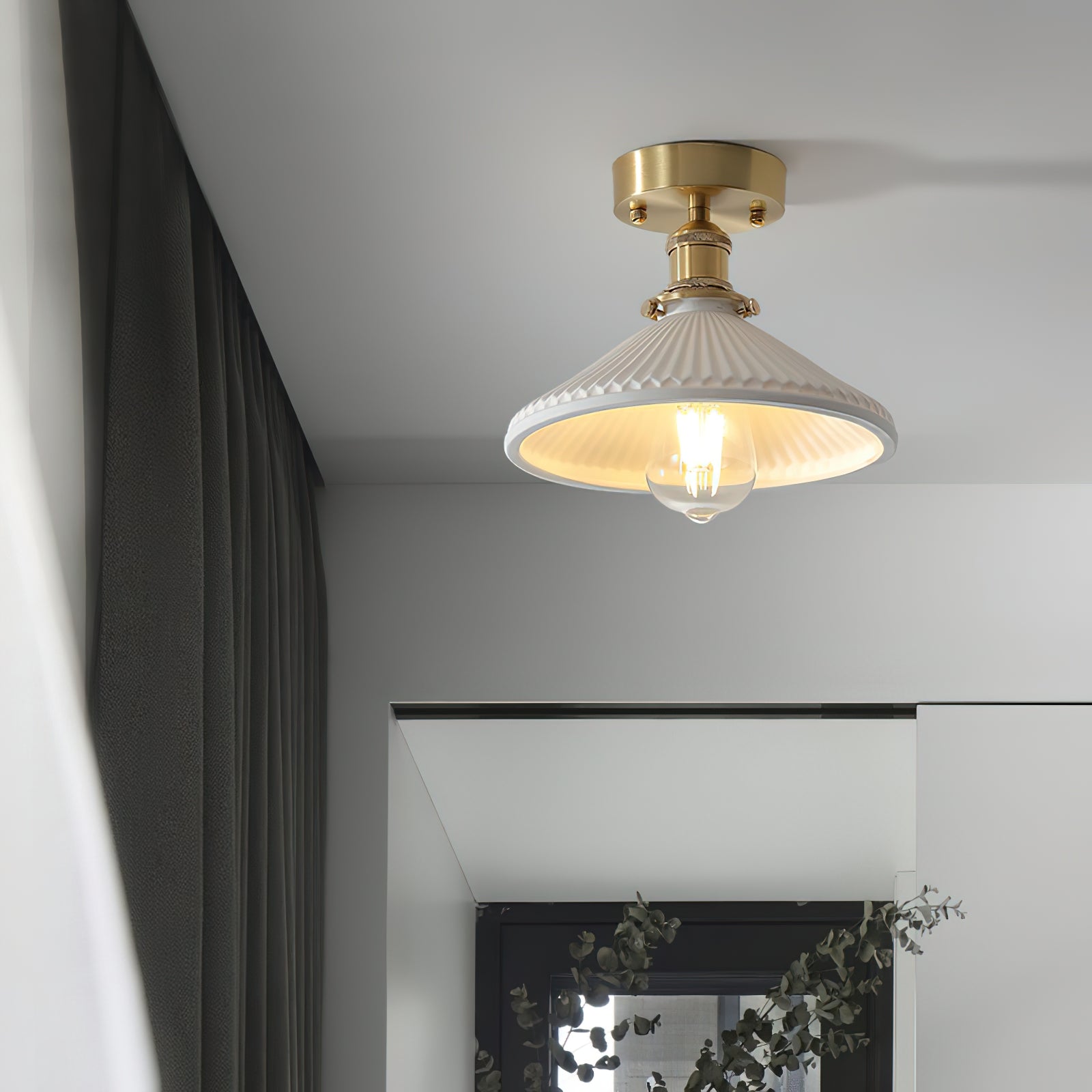 Belmont Plafonnier Vintage Laiton Céramique - Neutralighting