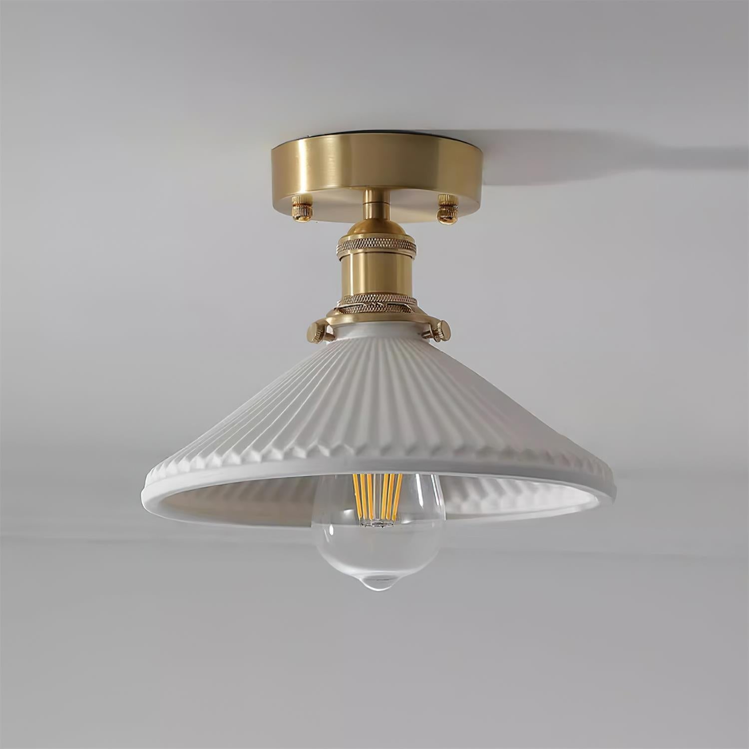 Belmont Plafonnier Vintage Laiton Céramique - Neutralighting