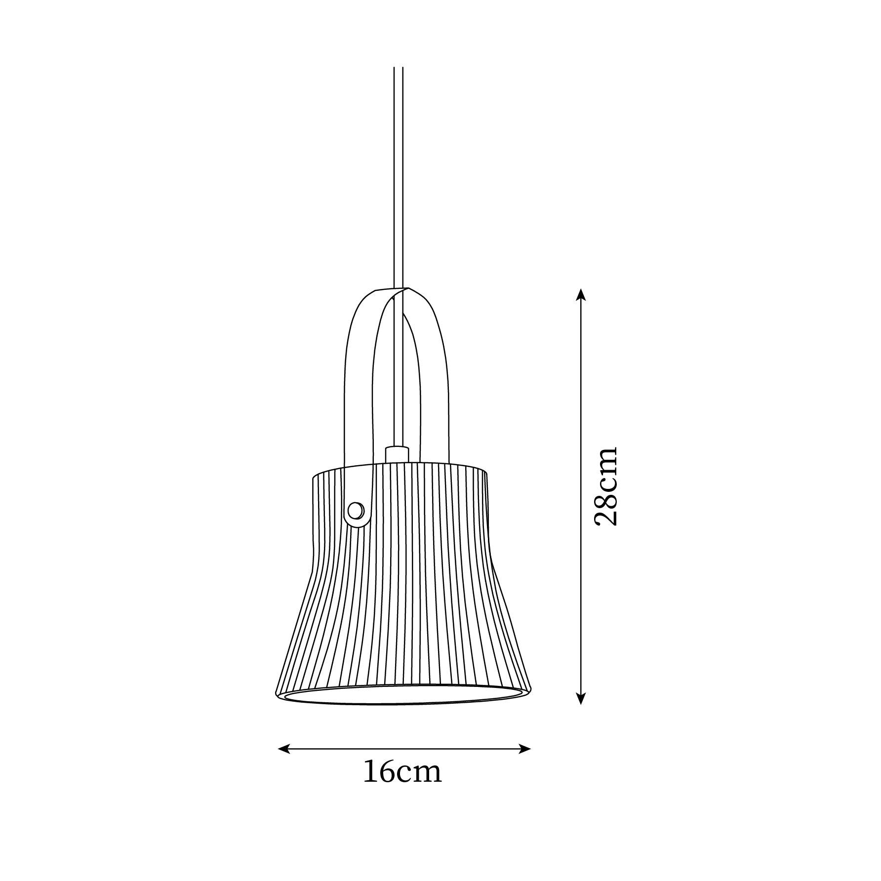 Eclipse Pendant Lamp Ribbed White Ceramic with Brass Handle - Neutralighting