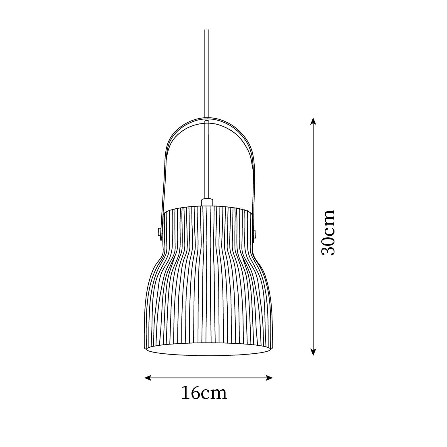 Eclipse Pendant Lamp Ribbed White Ceramic with Brass Handle - Neutralighting