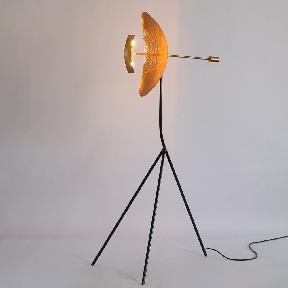 Mira Lampadaire Arc Moderne, Métal, Doré, Salon